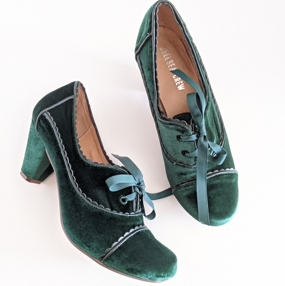 Anthropologie Shoes - Chelsea Crew Madison Velvet Oxford Pump Heels